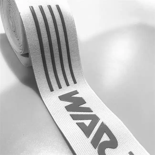 Silicone printed webbing